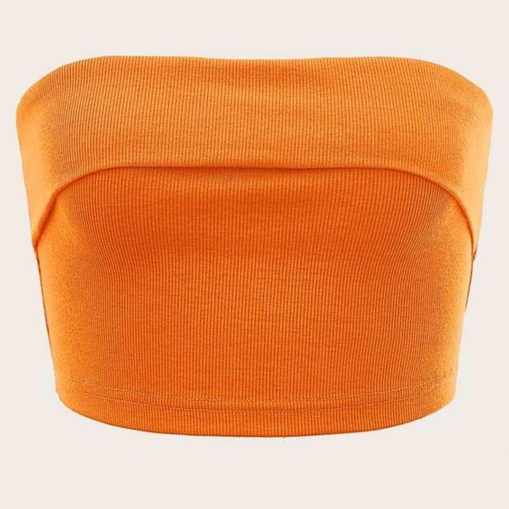 Shein Women's Orange Crop-top